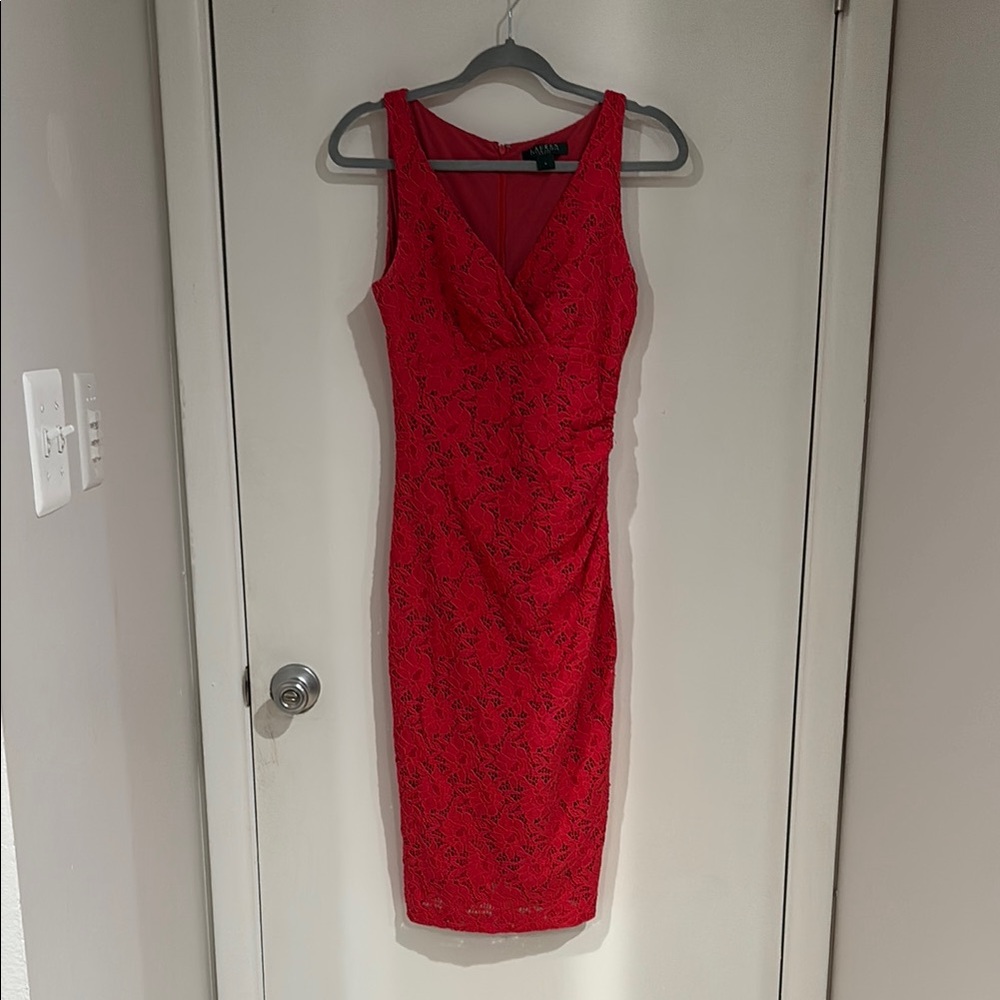 Elegant Red Lace Dress